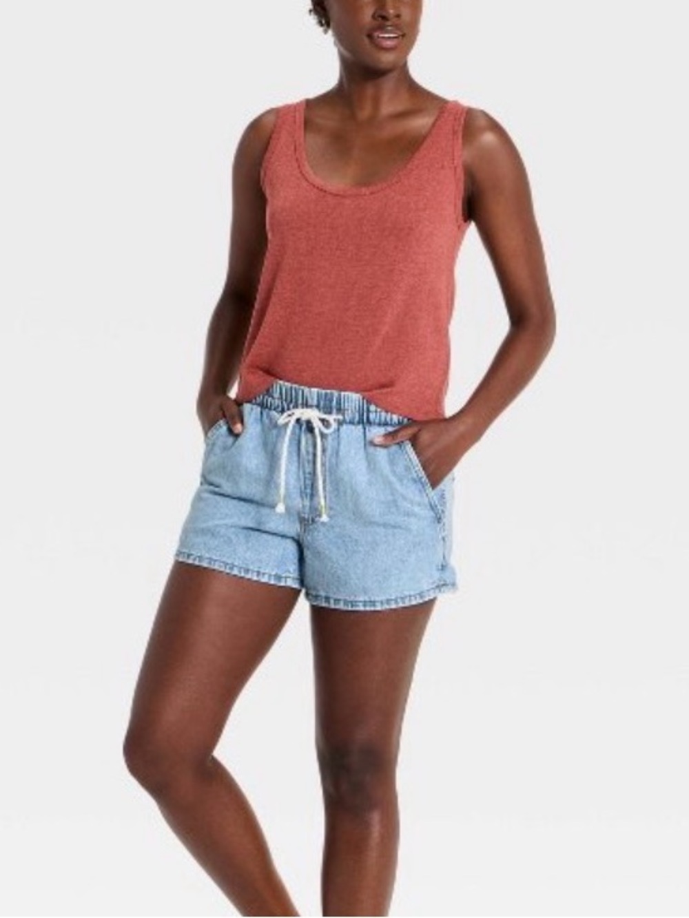 Universal Thread Light Blue Denim Drawstring Shorts